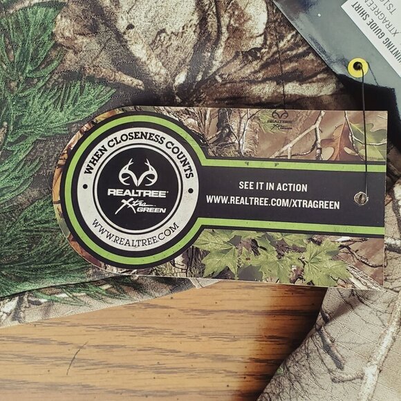 Realtree Mens Hunting Guide Shirt M XtraGreen Camo Short Sleeve Ripstop - Picture 5 of 13